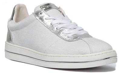 white silver trainers